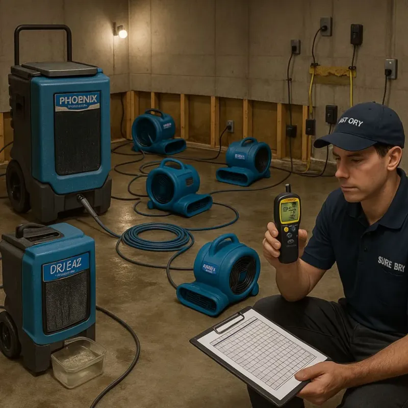 Structural Drying and Dehumidification process in Avenal, CA